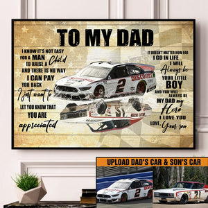 Personalized Racing Dad Canvas Print - I Pray You'll Always Be Safe Enjoy The Ride - Gift For Father's Day - Poster & Canvas - GoDuckee