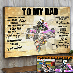 Personalized Racing Dad Canvas Print - I Pray You'll Always Be Safe Enjoy The Ride - Gift For Father's Day - Poster & Canvas - GoDuckee