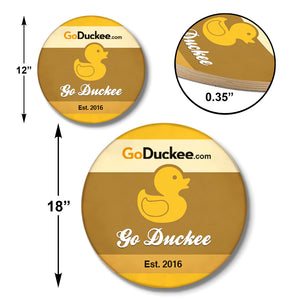 Simpsonalized Welcome Round Wooden Sign - Lineman And The Light Of His Life Live Here - Wood Sign - GoDuckee