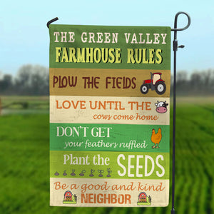 Personalized Gifts Flag Ideas For Gardening Lover, Farmhouse Rules - Custom Flag - Flag - GoDuckee