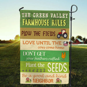 Personalized Gifts Flag Ideas For Gardening Lover, Farmhouse Rules - Custom Flag - Flag - GoDuckee