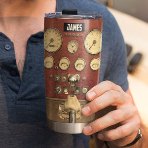 Vintage Race Car Dashboard - Personalized Tumbler Cup - Tumbler Cup - GoDuckee