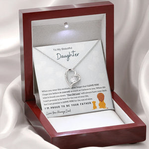 To My Daughter - Never Forget That I Love You, Forever Love Necklace With Box - - GoDuckee