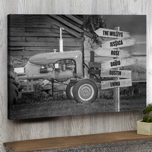 Black & White Farm Rollers - Custom Name Arrow Sign Poster - Poster & Canvas - GoDuckee