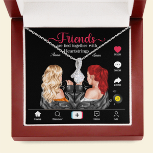 Friends Are Tied Together With Heartstrings - Personalized Alluring Beauty Necklace - Gift for Bestie - Jewelry - GoDuckee