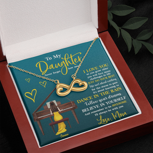 Piano Follow Your Dreams - Personalized Infinity Hearts Necklace - Gift for Piano Players - Jewelry - GoDuckee