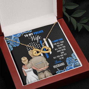 Police Couple I Love You For All That You Are - Personalized Infinity Hearts Necklace - Gift for Him/Her - Couple Shoulder to Shoulder - Jewelry - GoDuckee