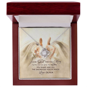 I Thank God For You- Gift For Mother-Personalized Love Knot Necklace- Mother's Day Love Knot Necklace - Jewelry - GoDuckee