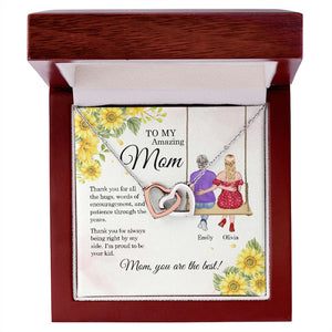 To My Amazing Mom- Gift For Mom-Personalized Interlocking Hearts Necklace- Mother's Day Interlocking Hearts Necklace - Jewelry - GoDuckee