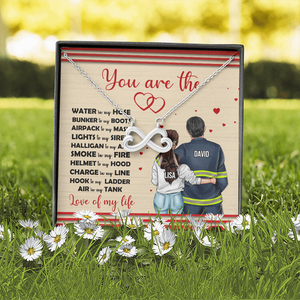 Firefighter Couple You Are The Love - Personalized Infinity Heart Necklace - Jewelry - GoDuckee