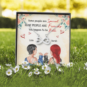 Bestie You Happen To Be Both - Personalized Infinity Hearts Necklace - Jewelry - GoDuckee