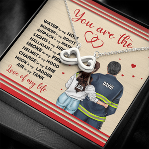 Firefighter Couple You Are The Love - Personalized Infinity Heart Necklace - Jewelry - GoDuckee