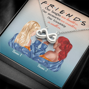 Friend Our Friendship Is Endless - Personalized Infinity Hearts Necklace - Gift for Bestie - Jewelry - GoDuckee