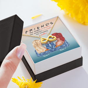 Friend Our Friendship Is Endless - Personalized Infinity Hearts Necklace - Gift for Bestie - Jewelry - GoDuckee