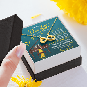 Piano Follow Your Dreams - Personalized Infinity Hearts Necklace - Gift for Piano Players - Jewelry - GoDuckee