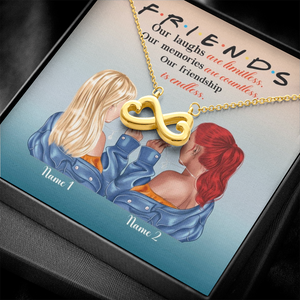 Friend Our Friendship Is Endless - Personalized Infinity Hearts Necklace - Gift for Bestie - Jewelry - GoDuckee