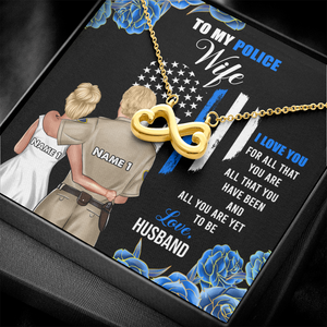 Police Couple I Love You For All That You Are - Personalized Infinity Hearts Necklace - Gift for Him/Her - Couple Shoulder to Shoulder - Jewelry - GoDuckee