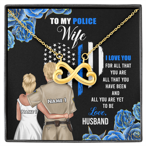 Police Couple I Love You For All That You Are - Personalized Infinity Hearts Necklace - Gift for Him/Her - Couple Shoulder to Shoulder - Jewelry - GoDuckee