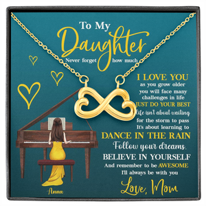 Piano Follow Your Dreams - Personalized Infinity Hearts Necklace - Gift for Piano Players - Jewelry - GoDuckee