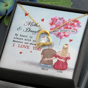 My Heart Is Always With You, Personalized Necklace, Gift For Mom, Mother's Day Gift - Jewelry - GoDuckee