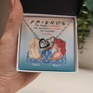 Friend Our Friendship Is Endless - Personalized Interlocking Hearts Necklace - Gift for Bestie - Jewelry - GoDuckee