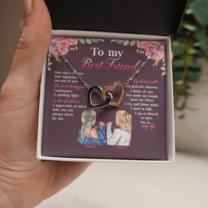 Friend You Make Me Laugh - Personalized Interlocking Hearts Necklace - Gift for Bestie - Jewelry - GoDuckee