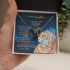 Daughter I Will Always Carry You In My Heart - Personalized Interlocking Hearts Necklace - Gift for Daughter - Jewelry - GoDuckee