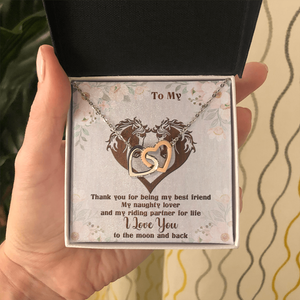 Horse My Wife - Partner For Life - Personalized Interlocking Hearts Necklace - Gift for Her - Jewelry - GoDuckee