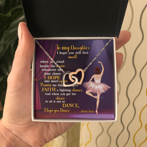 Ballet I Hope You Dance - Personalized Interlocking Hearts Necklace - Jewelry - GoDuckee