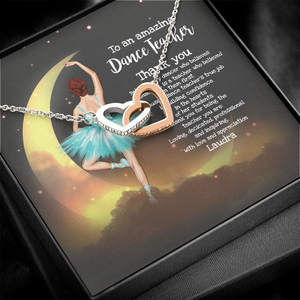 Ballet Dance Teacher - Personalized Interlocking Hearts Necklace - Jewelry - GoDuckee