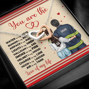Firefighter Couple You Are The Love - Personalized Interlocking Hearts Necklace - Jewelry - GoDuckee