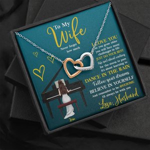 Piano Follow Your Dreams - Personalized Interlocking Hearts Necklace - Gift for Piano Players - Jewelry - GoDuckee