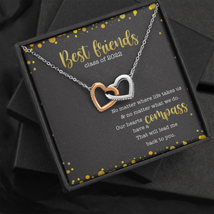 Personalized Graduation Necklace - Our Hearts Have A Compass That Will Lead Me Back To You-chibi graduation friends - Jewelry - GoDuckee