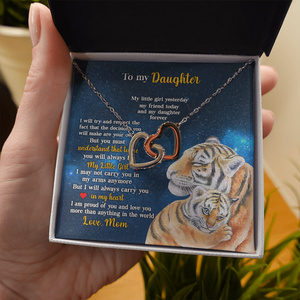 Daughter I Will Always Carry You In My Heart - Personalized Interlocking Hearts Necklace - Gift for Daughter - Jewelry - GoDuckee