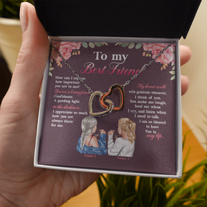 Friend You Make Me Laugh - Personalized Interlocking Hearts Necklace - Gift for Bestie - Jewelry - GoDuckee