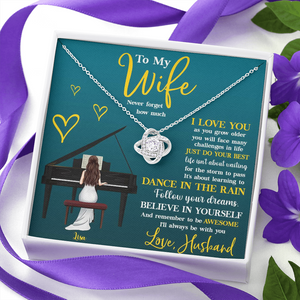 Piano Follow Your Dreams - Personalized Love Knot Necklace - Gift for Piano Players - Jewelry - GoDuckee