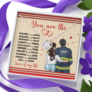 Firefighter Couple You Are The Love - Personalized Love Knot Necklace - Jewelry - GoDuckee