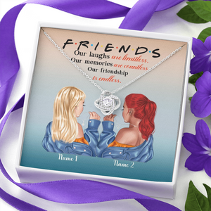 Friend Our Friendship Is Endless - Personalized Love Knot Necklace - Gift for Bestie - Jewelry - GoDuckee