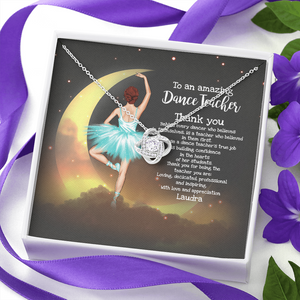 Ballet Dance Teacher - Personalized Love Knot Necklace - Jewelry - GoDuckee