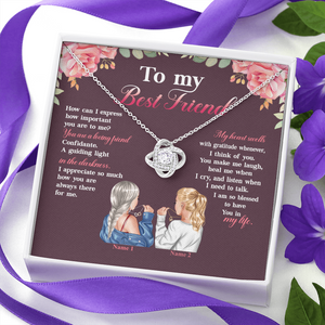 Friend You Make Me Laugh - Personalized Love Knot Necklace - Gift for Bestie - Jewelry - GoDuckee