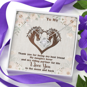 Horse My Wife - Partner For Life - Personalized Love Knot Necklace- Gift for Her - Jewelry - GoDuckee