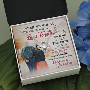 Couple I Had You & You Had Me - Personalized Love Knot Necklace- Gift for Couple - Old Couple Shoulder to Shoulder - Jewelry - GoDuckee