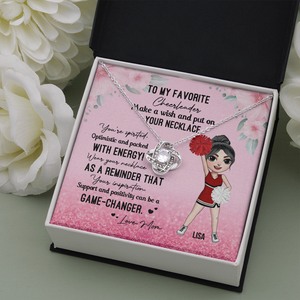 Cheerleader To My Favorite Cheerleader - Personalized Love Knot Necklace - Jewelry - GoDuckee