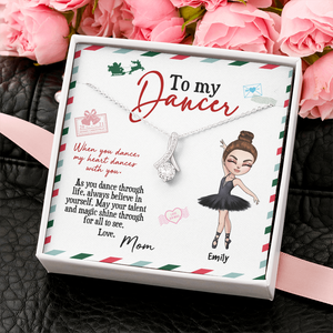 Personalized Ballet Daughter - Alluring Beauty Necklace - To My Dancer Message Card - From Mom - Jewelry - GoDuckee