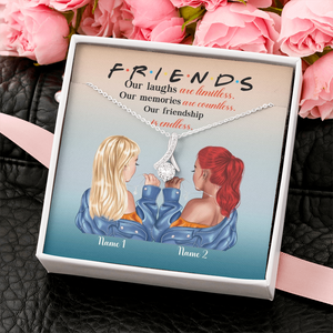 Friend Our Friendship Is Endless - Personalized Alluring Beauty Necklace - Gift for Bestie - Jewelry - GoDuckee