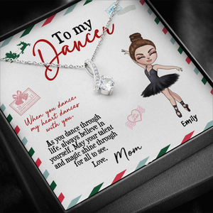 Personalized Ballet Daughter - Alluring Beauty Necklace - To My Dancer Message Card - From Mom - Jewelry - GoDuckee