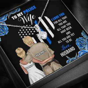Police Couple I Love You For All That You Are - Personalized Alluring Beauty Necklace - Gift for Him/Her - Couple Shoulder to Shoulder - Jewelry - GoDuckee