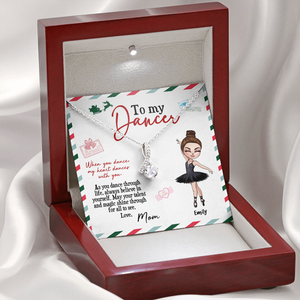 Personalized Ballet Daughter - Alluring Beauty Necklace - To My Dancer Message Card - From Mom - Jewelry - GoDuckee