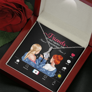 Friends Are Tied Together With Heartstrings - Personalized Alluring Beauty Necklace - Gift for Bestie - Jewelry - GoDuckee