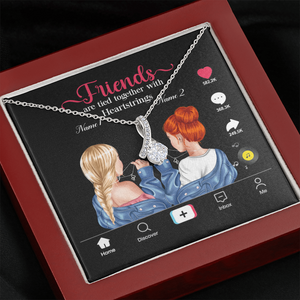 Friends Are Tied Together With Heartstrings - Personalized Alluring Beauty Necklace - Gift for Bestie - Jewelry - GoDuckee